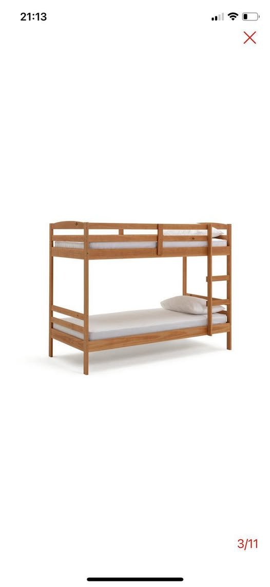 Josie Single Bunk Bed Frame – Solid Pine | Fully Assembled - Image 2