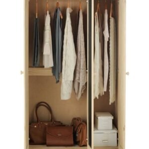 3 Door Mirrored Wardrobe – Pine | Stylish & Spacious Storage