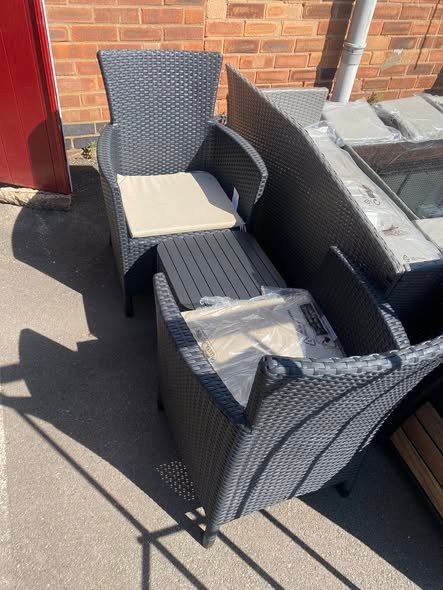 Keter Iowa 2 Seater Rattan Set with Storage Stool - Image 2