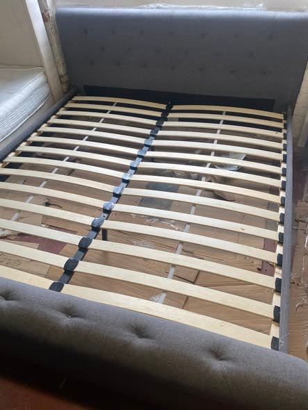 Newbury Super King Fabric Bed Frame With Mattress– Grey - Image 3