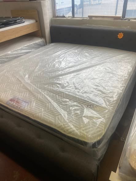 Newbury Super King Fabric Bed Frame With Mattress– Grey