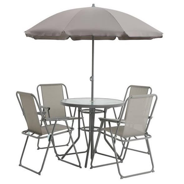 4 Seater Metal Patio Set – Light Grey New in Box - Image 3