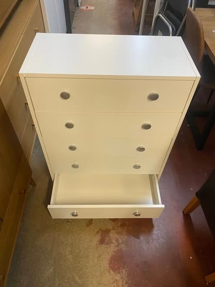 5 Drawer Chest – White - Image 3