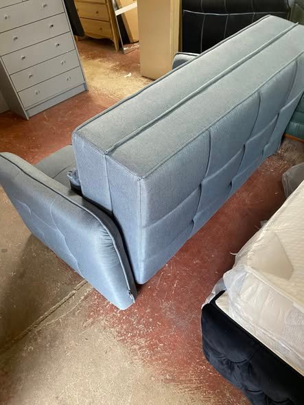 Large 2 Seater Sofa Bed with Storage – Grey - Image 4