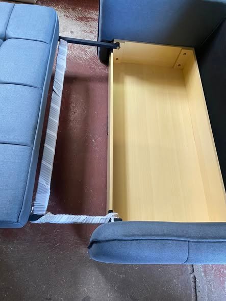 Large 2 Seater Sofa Bed with Storage – Grey - Image 3